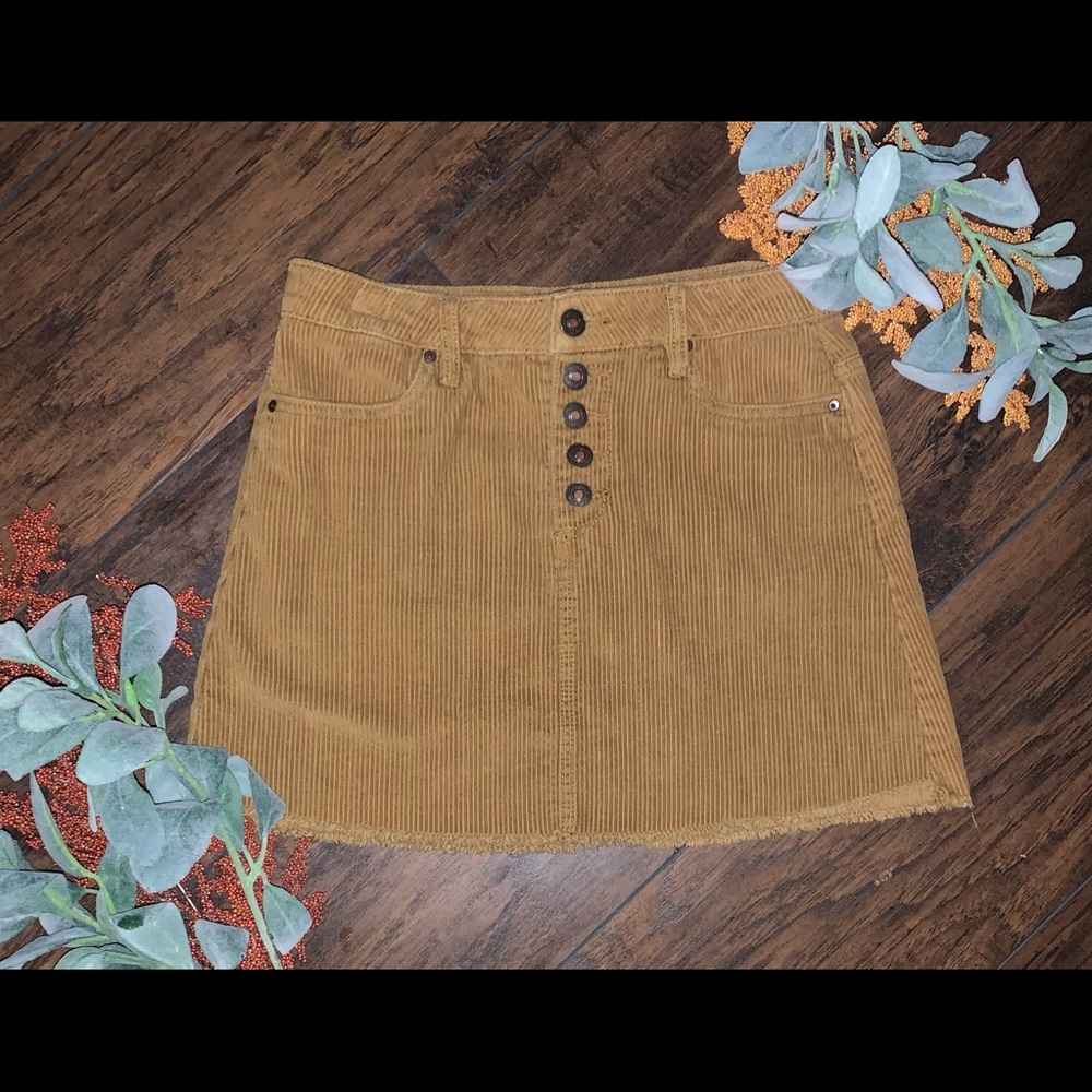Mustard Yellow Corduroy Skirt